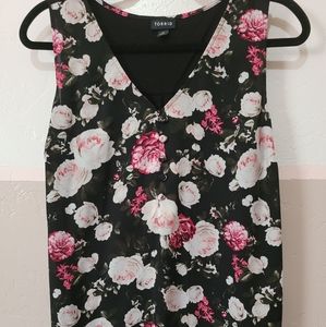 Torrid Women's Size 0x, Floral Blouse, Sleeveles